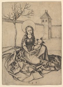 麦当娜和孩子在院子里，ca。 1435-1491。 作者 马丁·尚高