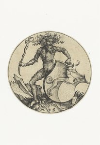 纹章上有一只狗，被一个手持棍棒的野人牵着
纹章人物（系列名称） 作者 马丁·尚高