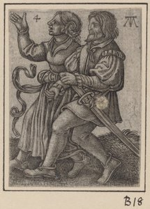 跳舞的情侣，面向左边 作者 马丁·特鲁