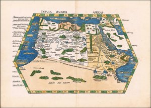 1513 年马丁-瓦尔德西米勒绘制的托勒密第 4 幅非洲地图