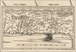 马丁-瓦尔德塞缪勒绘制的 1513 年巴勒斯坦地图