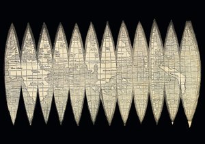 一组地球仪地球仪形式的世界地图，1507年