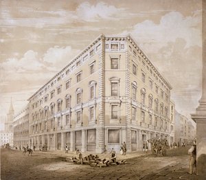 格雷沙姆街，伦敦市，1840年。                                                   作者 马丁和胡德