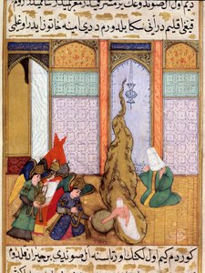 The birth of the prophete Muhammad Miniature taken from “Siyer-i Nebi”” (Siyer i Nebi) epic poem recounting the life of the prophete Muhammad written by Mustafa, son of Yusuf d