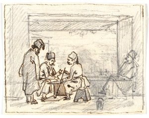 玩黑板的东方人 作者 马蒂努斯·罗比（MartinusRørbye）