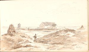 沙丘景观，作者：Råbjerg Kirke 作者 马蒂努斯·罗比（MartinusRørbye）