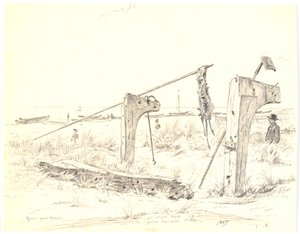 带船只停泊区的海滩，斯卡根 作者 马蒂努斯·罗比（MartinusRørbye）