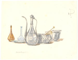 土耳其容器，一个壶和两个烧瓶 作者 马蒂努斯·罗比（MartinusRørbye）