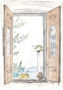普罗奇达岛的窗外风景 作者 马蒂努斯·罗比（MartinusRørbye）