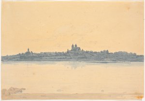 从 Søndersø 附近的 Asmild Klosterhave 望维堡 作者 马蒂努斯·罗比（MartinusRørbye）