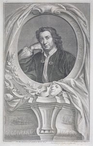 Potret Thomas Otway (1652-85) diukir oleh Jacobus Houbraken (1698-1780) (ukiran) 作者 玛丽（后）比尔
