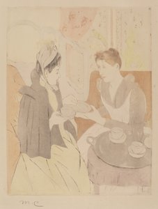 午后茶会，1890-1891。 作者 玛丽·卡萨特