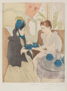 午后茶会，1890-1891。 作者 玛丽·卡萨特