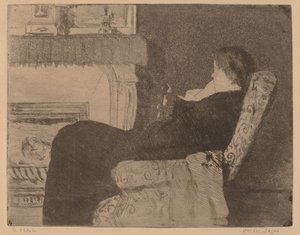 1号壁炉前，约1882年。 作者 玛丽·卡萨特