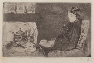 Lydia在下午茶上，1882年。 作者 玛丽·卡萨特