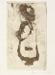 Mademoiselle Luguet穿着外套和帽子，c。 1883年 作者 玛丽·卡萨特