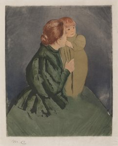 农民的母亲和孩子，约1894年。 作者 玛丽·卡萨特
