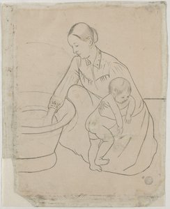 浴场[背面]，1890-1891。 作者 玛丽·卡萨特