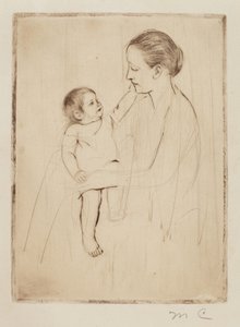 抚摸》，约1891年。 作者 玛丽·卡萨特