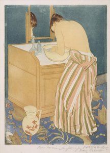 女人沐浴（La Toilette），1890-1（干点和aquatint） 作者 玛丽·卡萨特