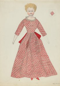 娃娃和服装，约1936年。 作者 玛丽·休姆斯