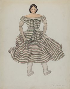 娃娃和服装，约1937年。 作者 玛丽·休姆斯