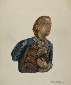 Bark George的人物头像，约1939年。 作者 玛丽·休姆斯