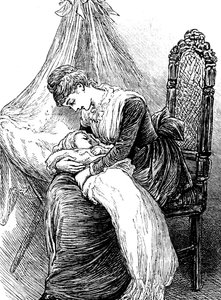 A young mother cuddling her child 作者 玛丽·艾伦·爱德华兹
