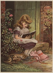 女孩读（chromolitho） 作者 玛丽·艾伦·爱德华兹