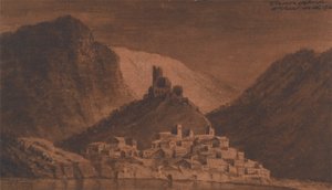 罗纳河上 Teint 对面的图尔农 (Tournon)