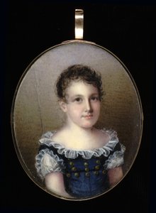 一个年轻女孩的画像，1825年。 作者 玛丽·简·西姆斯
