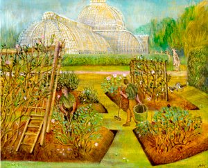 《园丁》，邱园，2002 年（船上油） 作者 玛丽·库珀