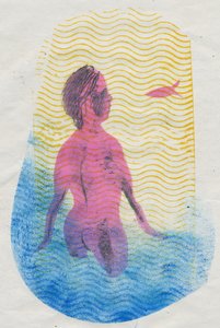 游泳者，2018（单色印刷） 作者 玛丽·库珀