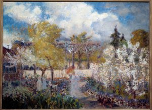 Le jardin de Claude Monet a Giverny 绘画，玛丽-麦克-蒙尼斯（1858-1946 年），1901 年。弗农，普兰博物馆。 作者 玛丽·路易丝·麦克莫尼斯