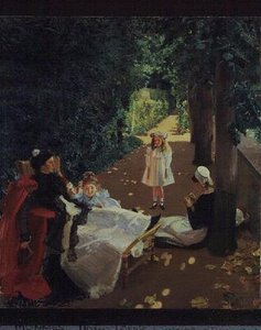 公园，c.1900（布面油画） 作者 玛丽·路易丝·麦克莫尼斯