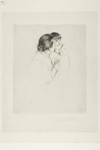 农民母子，约 1895 年（象牙白板纸上的干点画） 作者 玛丽·史蒂文森·卡萨特