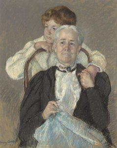 赛勒斯·劳伦斯夫人与孙子·劳伦斯·奥克利的肖像，约1897年 作者 玛丽·卡萨特