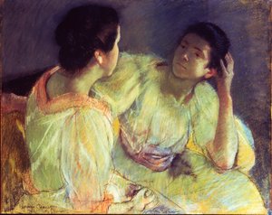 对话，约于1896年（在纸上的粉彩布在画布上）