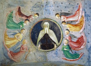 父神被天使包围。 1435 作者 Tommaso Masolino da Panicale