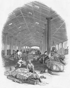 特拉法加码头码头棚，英国利物浦，1847年