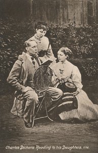 查尔斯-狄更斯给他的女儿们读书》，1865年