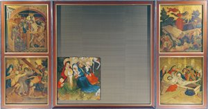 来自汉堡圣约翰教堂的圣托马斯祭坛于1424年开始（面板上的油画和油画）