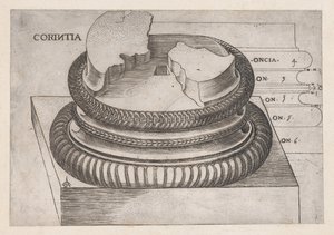 Speculum Romanae Magnificentiae：科林斯式底座，来自罗马的Mars Ultor神庙，...，约1537年。