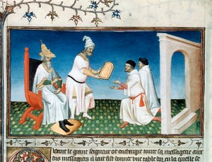 忽必烈给波罗人的护照，约1280年代，15世纪初。   作者 布西科大师