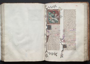 哥达弥撒曲》（The Gotha Missal）。Fol.103r，圣安德鲁被绑在十字架上，约1375年。
