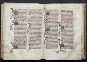 哥达弥撒曲》（The Gotha Missal）。Fol.115v，文本，约1375年。 作者 Boqueteaux大师