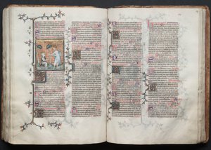 哥达弥撒曲》（The Gotha Missal）。Fol.117r, Text, c. 1375. 作者 Boqueteaux大师