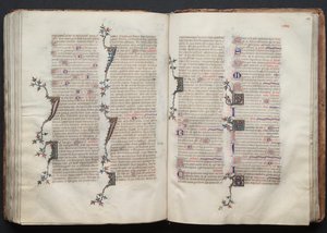 哥达弥撒曲》（The Gotha Missal）。Fol.129v，文本，约1375年。 作者 Boqueteaux大师