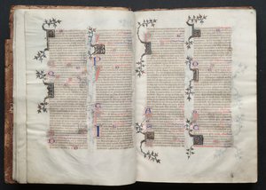 哥达弥撒曲》（The Gotha Missal）。Fol.13r, Text , c. 1375.