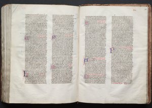 哥达弥撒曲》（The Gotha Missal）。Fol.145vr，文本，约1375年。 作者 Boqueteaux大师